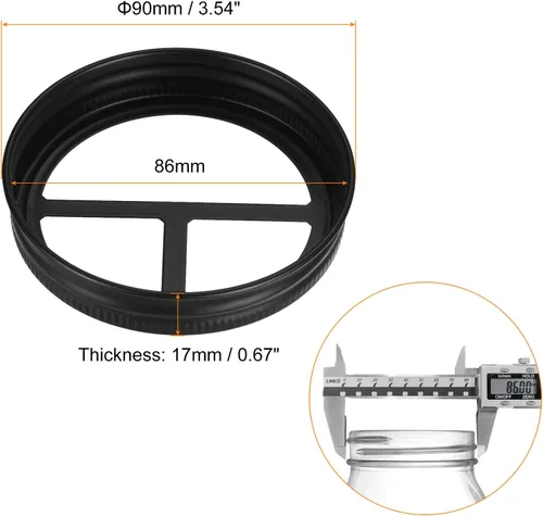 Vista 2 de uxcell Mason Jar - Tapa para cepillo de dientes, 3 piezas, acero inoxidable 304, boca ancha, accesorios de baño para 2 cepillos de dientes y pasta