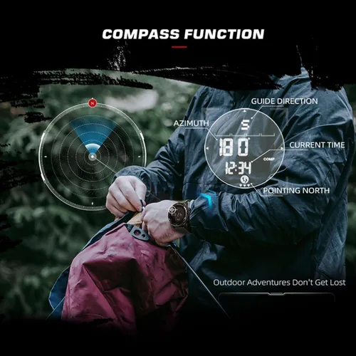 Vista 5 de CakCity Relojes tácticos para hombre, relojes deportivos militares con caja de fibra de carbono, reloj ligero impermeable para mujereshombres