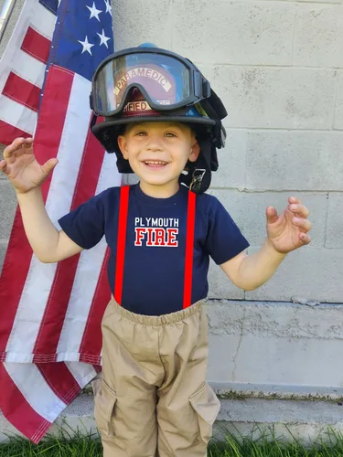 Vista 7 de Camisa personalizada de bombero azul marino para niño