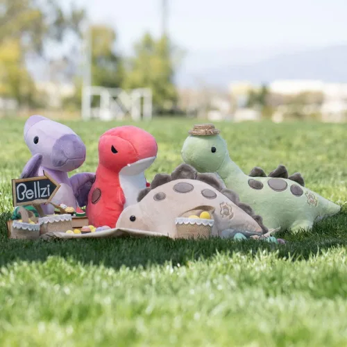 Vista 6 de Bellzi T-Rex - Lindo juguete de peluche de dinosaurio – Adorable juguete de dinosaurio suave y regalos – Regalo perfecto para niños, bebés, niños