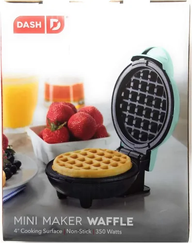 Vista 5 de Dash Mini Waffle Iron de 4 pulgadas con el mejor libro de recetas de chafle Keto y diario de Charmed By Dragons (4 pulgadas MINI AQUA)