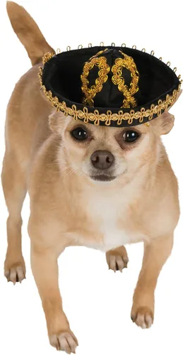 Vista 4 de Rubies Sombrero para mascotas, pequeño a mediano, negro y plateado Plata/Negro