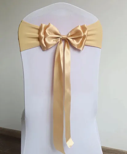 Vista 18 de 6 bandas elásticas para silla, lazos dobles, bandas de elastano para decoración de bodas, fiestas, cumpleaños, banquetes, suministros de Navidad