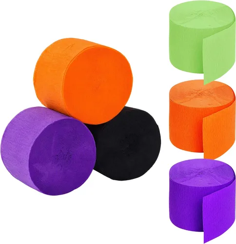 Vista 7 de Papel crepé negro de Halloween Streamers de 492 pies