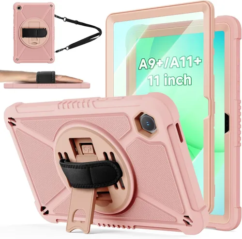 Vista 9 de ZtotopCases Funda resistente a prueba de golpes con protector de pantalla para Samsung Galaxy Tab A11+ Plus/A9+ de 11 pulgadas 2025/2023, color negro