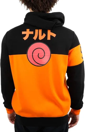 Vista 2 de Suéter con capucha Kanji en espiral para cosplay de Naruto