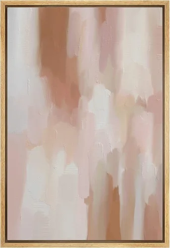 Vista 25 de MUDECOR Impresión en Lienzo Enmarcado Arte de Pared Pincelada Floral Abstracta en Tonos Neutros Cálidos Tonos Terrosos Ilustraciones Minimalismo