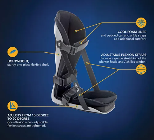 Vista 2 de United Ortho USA12033 - Soporte ajustable de piernas para fascitis plantar, se adapta al pie derecho o izquierdo para aliviar el dolor, dolor