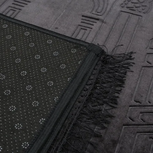 Vista 8 de Alfombra de oración – Alfombra turca Janamaz Sajada de felpa suave para hombres y mujeres, alfombrilla de oración lisa y sólida, regalo de Ramadán
