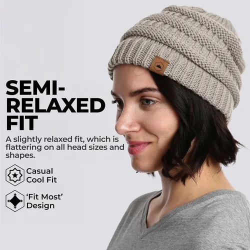 Vista 34 de Gorro de punto para mujer, cálido y suave, elástico, para clima frío de Tough Headwear