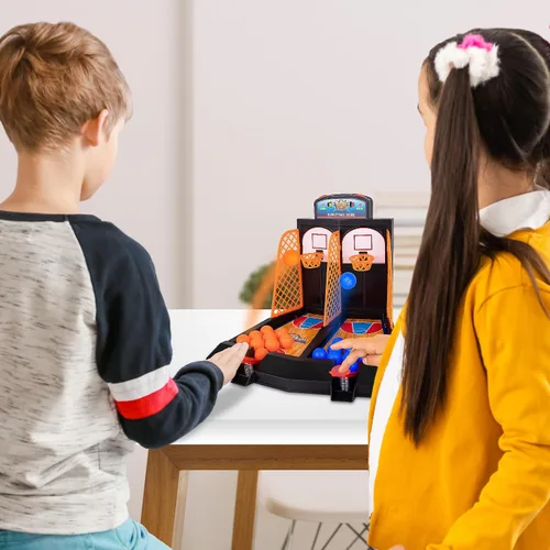 Vista 8 de ArtCreativity Mini Basketball Tabletop Game with 20 Mini Balls or 24 Replacement Balls, 2-Player Desktop Arcade Basketball Toy for Kids and Adults
