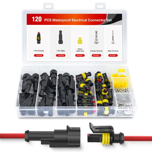 Vista 11 de Nilight 622 piezas conectores eléctricos de 1 2 3 4 5 6 pines, enchufe terminal macho hembra, conectores de cable impermeables, juego de conexión