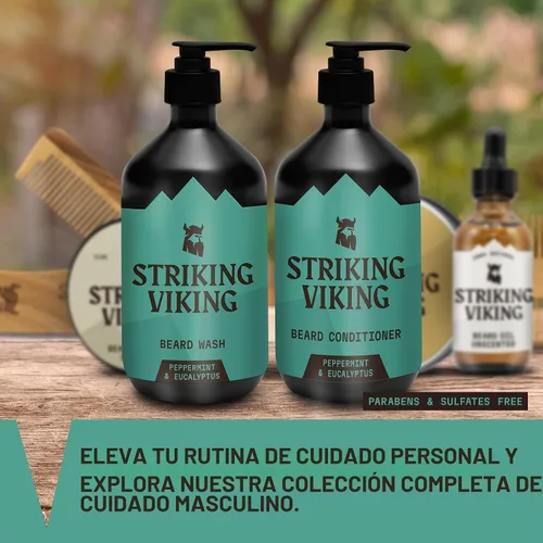 Vista 5 de Striking Viking Champú y acondicionador para barba - 10 onzas cada uno