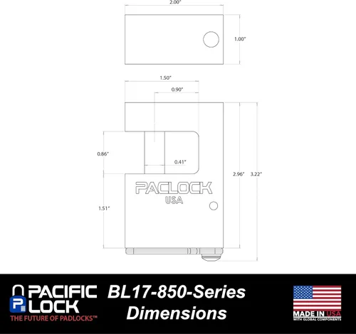 Vista 6 de PACLOCK Bloqueo de bloque serie 17-850, disco giratorio de alta seguridad, asignación de llaves controlada por el fabricante, número de clave