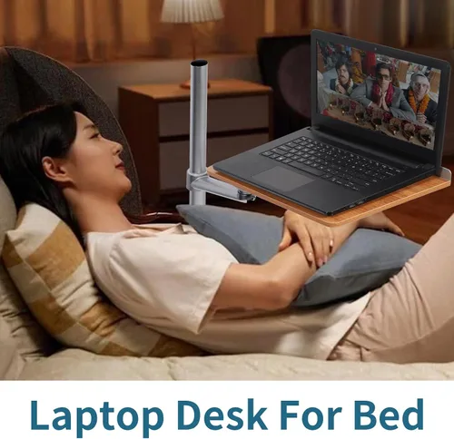Vista 9 de Shikha Soporte ajustable para computadora portátil, soporte para tableta, base de trípode, soporte manos libres para portátil, teléfono y tableta