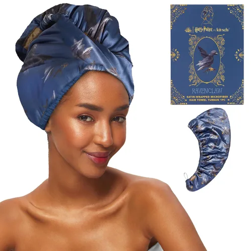 Vista 17 de Kitsch Toalla de pelo de microfibra para mujeres - Negro Ultra Absorbent Microfiber Hair Towels for All Hair Types – Anti-Frizz Hair Wrap Towels