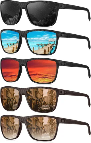 Vista 11 de KALIYADI Gafas de sol polarizadas para hombre, gafas de sol clásicas para conducir, pescar, golf con protección UV400