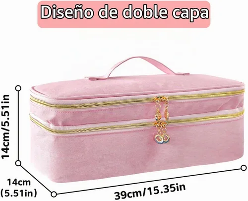 Vista 2 de Estuche de transporte de viaje para estilo Shark Flex, bolsa de almacenamiento de herramientas calientes de doble capa para el cabello, se adapta a