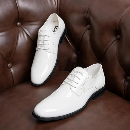 Vista 4 de Vostey - Zapatos de vestir para hombre, estilo clásico Wingtip Brogue para hombre, Oxfords