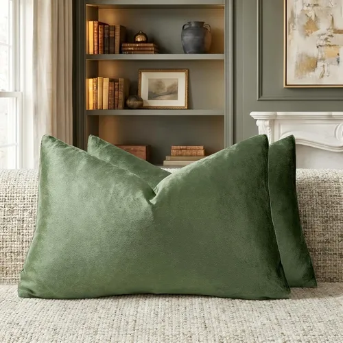 Vista 77 de GIGIZAZA Juego de 2 fundas de almohada doradas de terciopelo de 20 x 20 pulgadas para sofá Almohadas para sofá, tela texturizada suave de 9.88