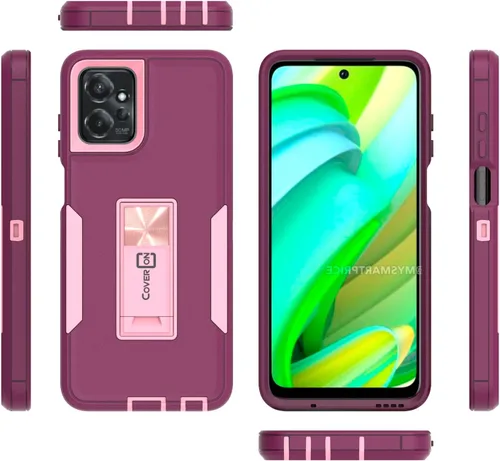 Vista 8 de CoverON Funda rígida diseñada para Motorola Moto G Power 5G, resistente grado militar A de doble capa híbrida de TPU suave, cubierta de plástico