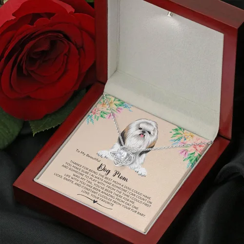 Vista 6 de Shih Tzu Dog Mom, Necklace for My Shih Tzu Fur Mom, Shih Tzu Dog Portrait Message Card for my Dog Mum, Dog Mom Jewelry Present Pet Owner Present