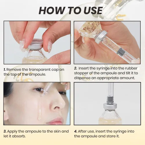 Vista 6 de 2 unidades de suero de ampolla de péptido de seda de colágeno profundo, esencia facial coreana antienvejecimiento, hidratante reafirmante