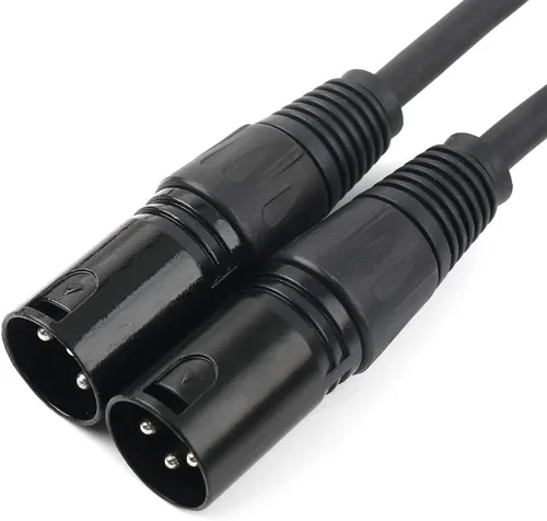 Vista 7 de Cable divisor XLR hembra a 2 macho cable de micrófono XLR Y cable divisor equilibrado (3 pines macho a 1 hembra) - 1.5 pies