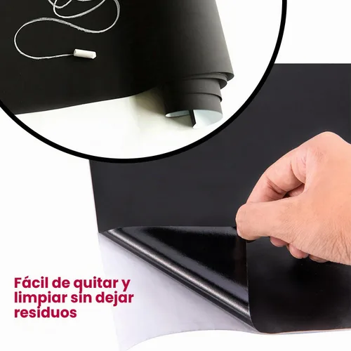 Vista 2 de Papel de contacto para pizarra, calcomanías de pared de papel de tiza autoadhesivas, borrables, cortables, removibles, para escuela, oficina, hogar