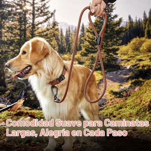 Vista 6 de Correa para perro de cuerda de PawsPassion de 6 pies, correa para perro resistente de 2 en 1 con hebilla de cinturón de seguridad, libre de enredos
