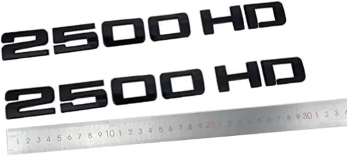 Vista 3 de 2 calcomanías de emblema HD de 2500 HD, modificadas para capó de coche, puerta, guardabarros, maletero, autoadhesivo, placa de identificación, Negro