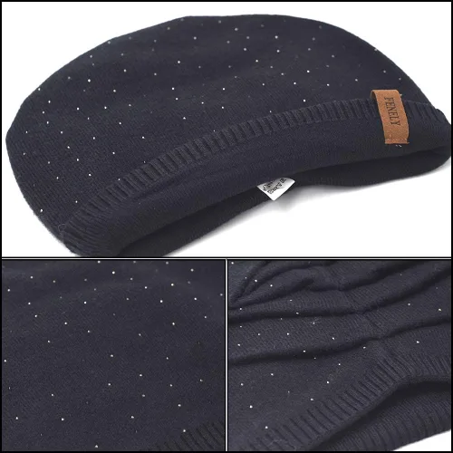 Vista 5 de Gorro de invierno para mujer gorro de punto cálido suave holgado de cachemira para mujer y madre