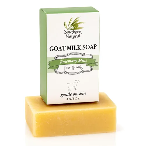 Vista 15 de Southern Natural Barra de jabón de leche de cabra de lodo y carbón del Mar Muerto, jabón facial y corporal para pieles sensibles con aceite esencial