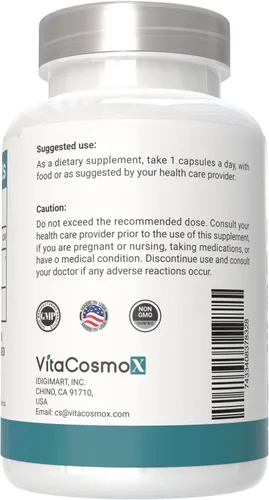 Vista 3 de Suplementos de resveratrol, cápsulas veganas, 120 unidades, trans-resveratrol con extracto de uva roja, sin OMG
