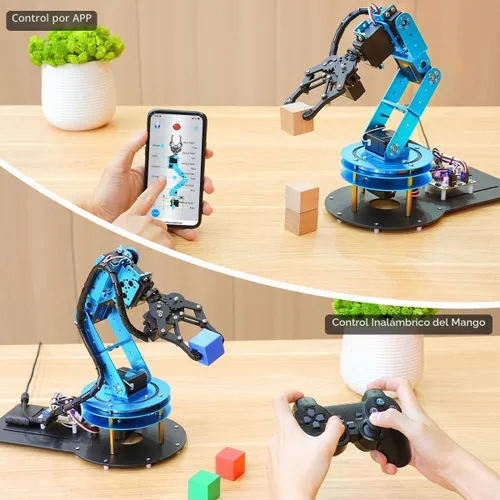 Vista 3 de LewanSoul Kit de brazo robótico 6DOF brazo de robot de programación con 5 servo, mango, garra mecánica y más, control de aplicación de software