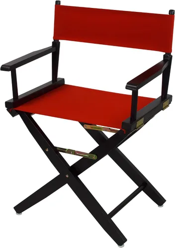 Vista 43 de American Trails Silla de director extra ancha de 18.0 in, marco negro con lona negra premium