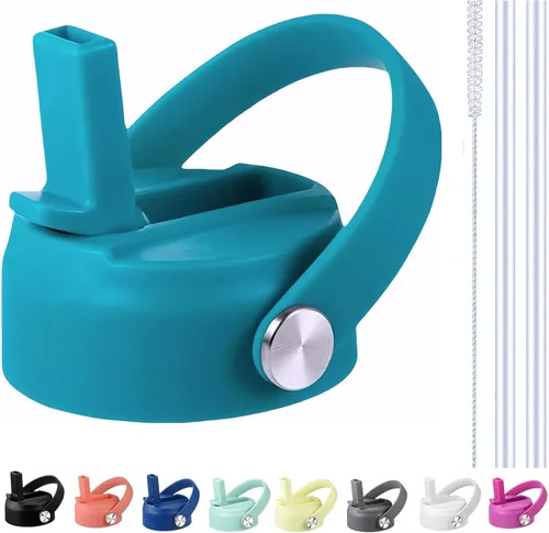 Vista 7 de Tapa de popote para boca ancha Hydro Flask, tapas con popote para Hydroflask de boca ancha de 12, 16, 18, 20, 32, 40 onzas, tapa de repuesto