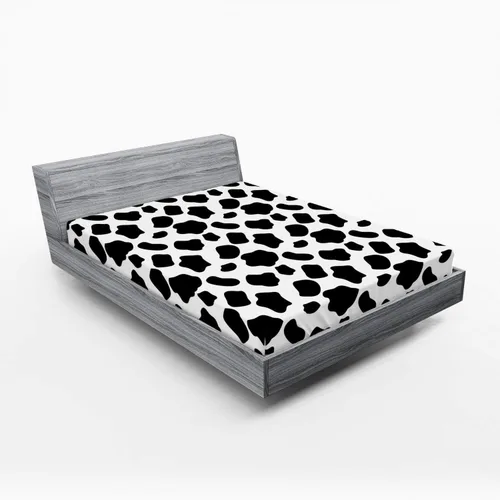 Vista 12 de Ambesonne Juego de sábanas bajeras veganas, ilustración de plátanos simétricamente alineados con patrón de frutas exóticas, funda de cama