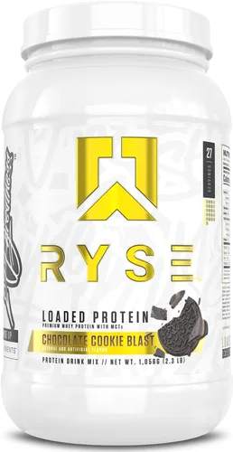 Vista 20 de RYSE Proteína en Polvo Cargada - Jet-Puffed Pastel de Cumpleaños - 25g Aislado y Concentrado de Proteína de Suero con Fibra Prebiótica y MCTs - Bajo