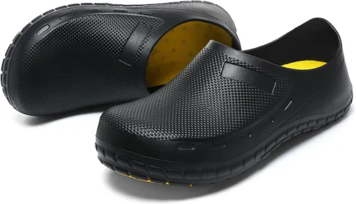 Vista 7 de JSWEI Zapatos de chef para hombre – Profesional resistente al aceite al agua Zapatos de chef de enfermería antideslizantes, zapatos de trabajo