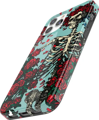 Vista 8 de Casely Funda para iPhone 11 Pro Forever Grateful Grateful Dead Skeleton Floral Diseño clásico ultra delgado