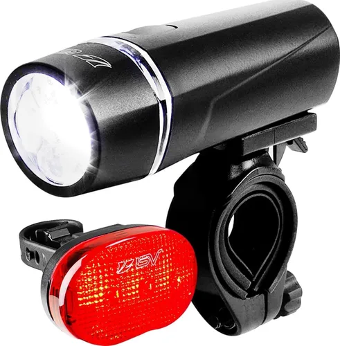 Vista 9 de Luces de Bicicleta BV, Super Brillantes con 5 Faros LED Delanteros y 3 Traseros, Luces de Bicicleta para Montar de Noche con Liberación Rápida, Set