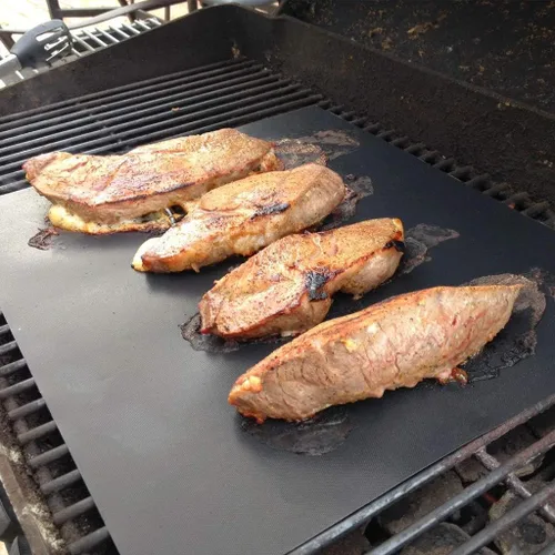 Vista 3 de AOOCAN Alfombrilla de parrilla - Juego de 5 alfombrillas de parrilla resistentes, antiadherentes, para parrilla al aire libre y para hornear