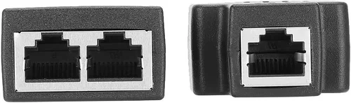 Vista 6 de 2 adaptadores de cable Ethernet, 1 a 2 RJ45 hembra LAN Ethernet Splitter Cable adaptador adaptador RJ45 acoplador RJ45 extensor Ethernet Plug & Play