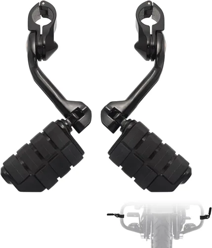 Vista 8 de FOVPLUE Estriberas de carretera de 1.25" para Harley Touring Softail Dyna CROMO LARGO ANGULADO
