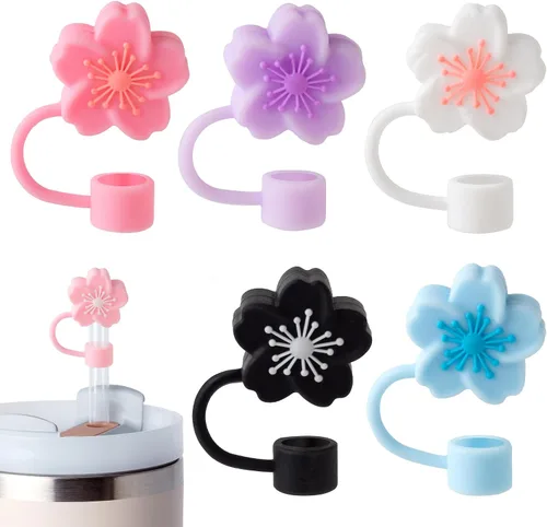 Vista 11 de 6 piezas de tapas de popote mágicas de silicona para taza Stanley de 30 y 40 oz, tapas reutilizables para popotes para accesorios de taza Stanley
