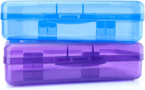 Vista 20 de Estuche para lápices, caja para lápices, estuche transparente para lápices, paquete de 3 estuches de plástico para lápices, estuche para lápices