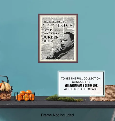Vista 8 de Arte inspirador de pared de diccionario de Martin Luther King, MLK, decoración del hogar, póster reciclado para decoración de oficina o habitación