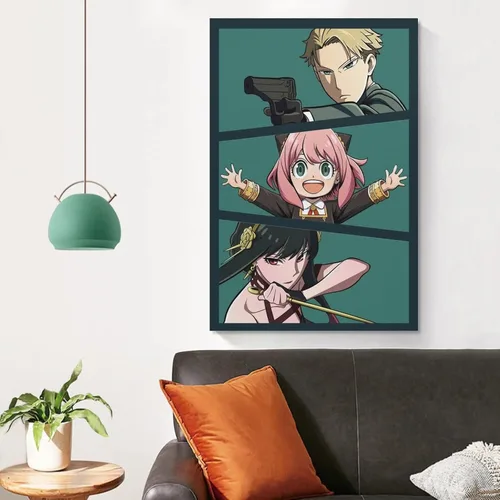 Vista 4 de SHAHU Spy X - Póster de anime familiar para dormitorio, decoración de pared, lienzo decorativo para pared, regalo de 12 x 18 pulgadas