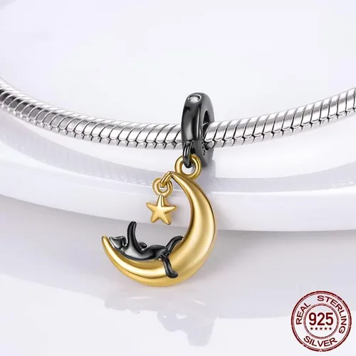 Vista 2 de Pandach Abalorios para pulseras para mujer, plata de ley 925, colgante con piedras de circonita cúbica, joyería para niña, regalos para mujer